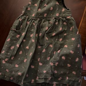 Green Dress with Pink Floral Pattern